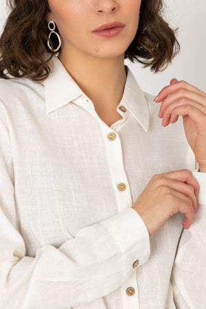 Carraig Donn Linen Like Shirt in Ivory