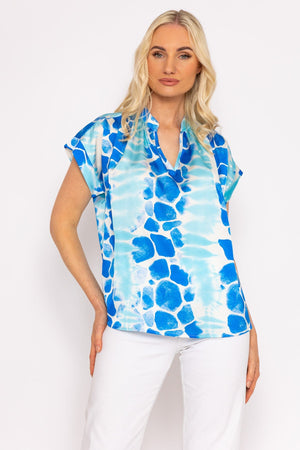 Carraig Donn Lolo Blue Printed Top