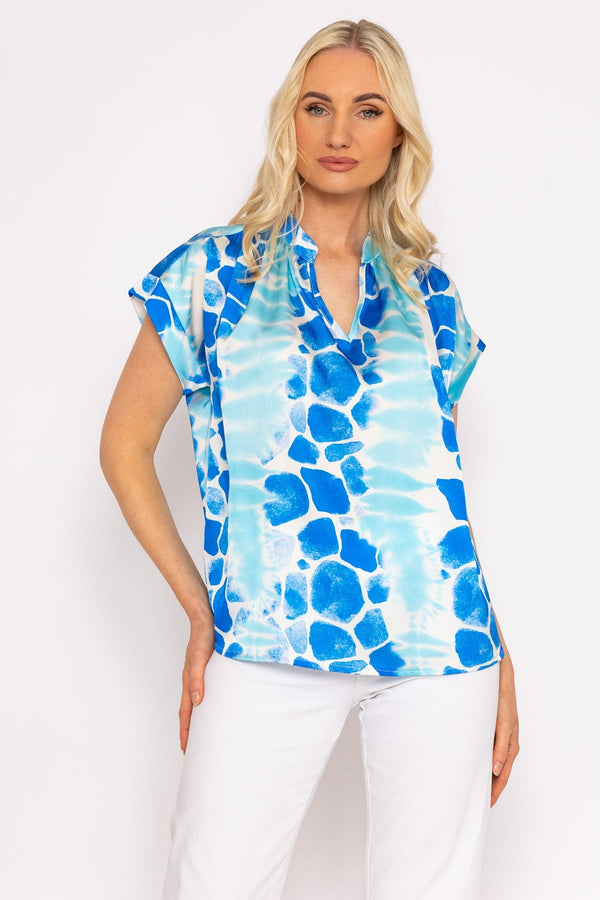 Carraig Donn Lolo Blue Printed Top