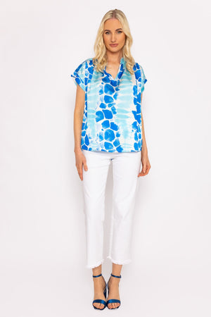 Carraig Donn Lolo Blue Printed Top