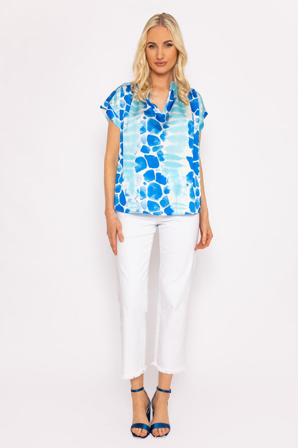 Carraig Donn Lolo Blue Printed Top