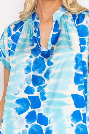 Carraig Donn Lolo Blue Printed Top
