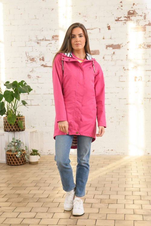 Carraig Donn Long Beachcomber Jacket in Pink