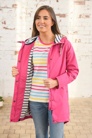 Carraig Donn Long Beachcomber Jacket in Pink