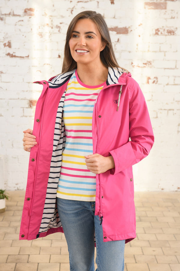Carraig Donn Long Beachcomber Jacket in Pink