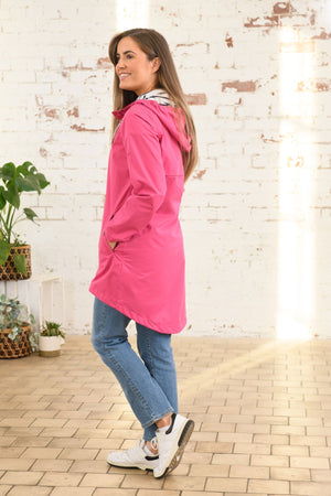 Carraig Donn Long Beachcomber Jacket in Pink