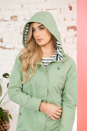 Carraig Donn Long Beachcomber Jacket in Pistachio