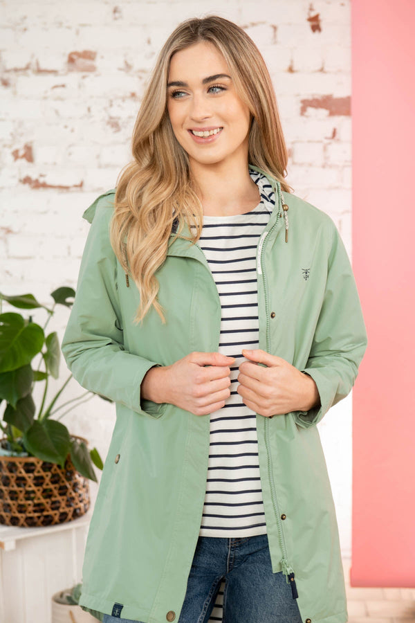 Carraig Donn Long Beachcomber Jacket in Pistachio
