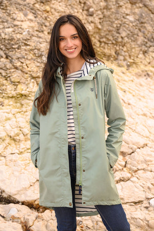 Carraig Donn Long Beachcomber Jacket in Pistachio