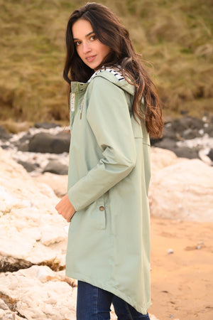 Carraig Donn Long Beachcomber Jacket in Pistachio