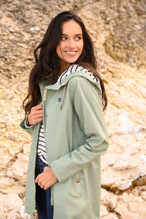 Carraig Donn Long Beachcomber Jacket in Pistachio