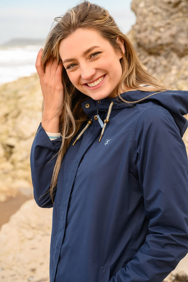 Carraig Donn Long Beachcomber Jacket - Navy