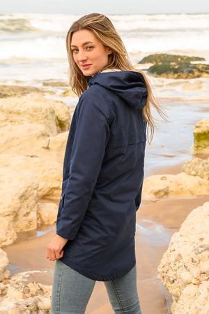 Carraig Donn Long Beachcomber Jacket - Navy