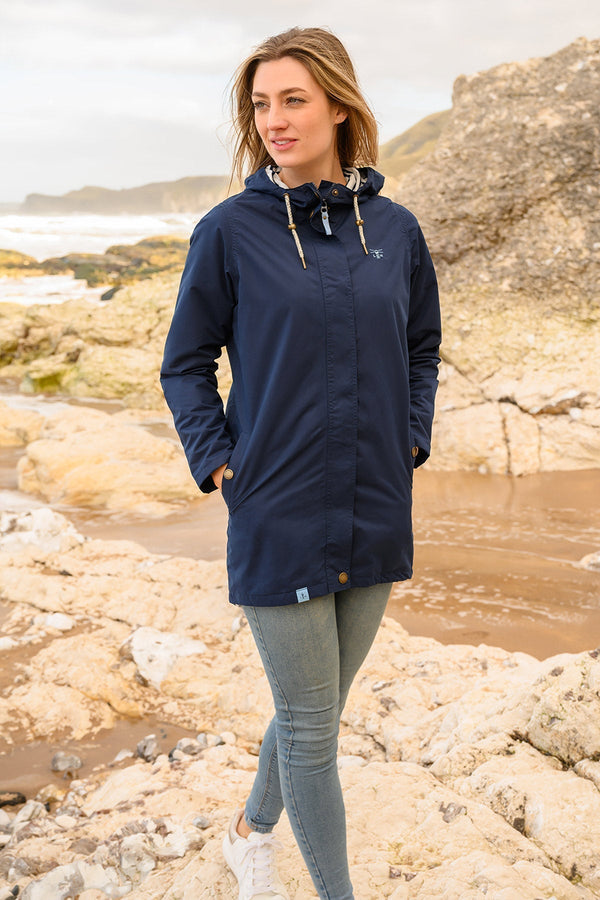 Carraig Donn Long Beachcomber Jacket - Navy