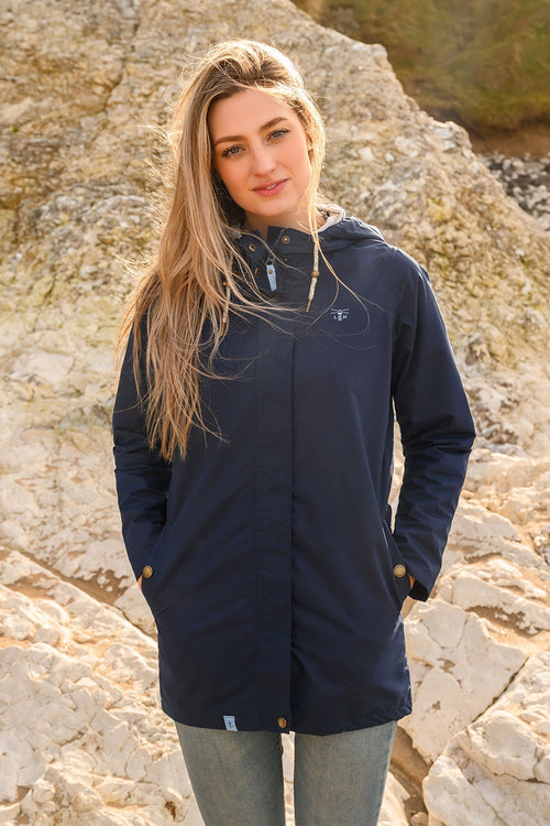 Carraig Donn Long Beachcomber Jacket - Navy