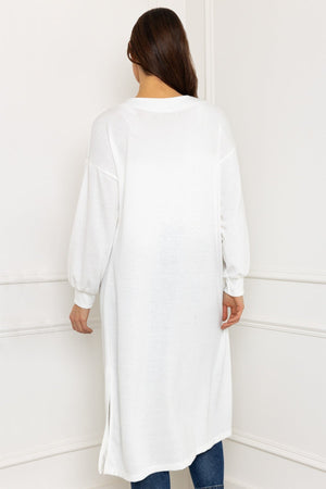 Carraig Donn Long Cardgian in White
