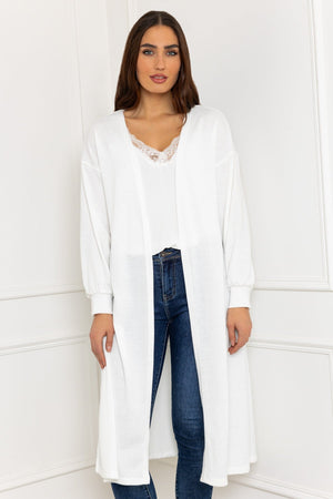 Carraig Donn Long Cardgian in White