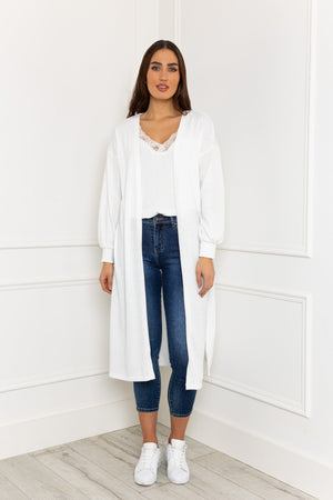 Carraig Donn Long Cardgian in White