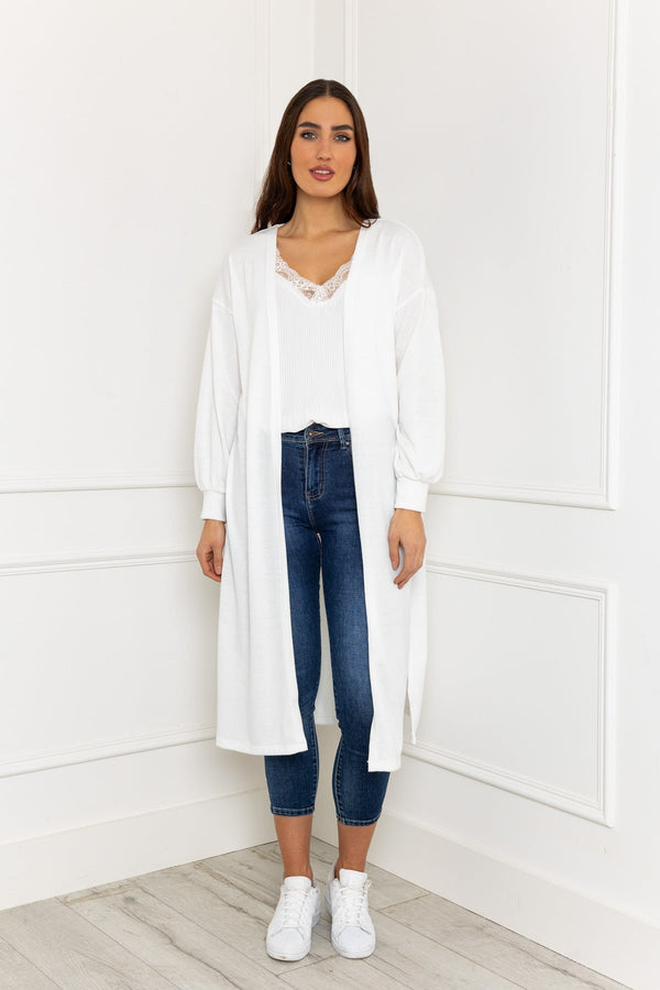 Carraig Donn Long Cardgian in White