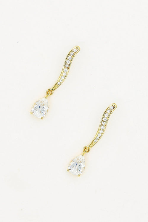 Long Diamante Drop Earrings