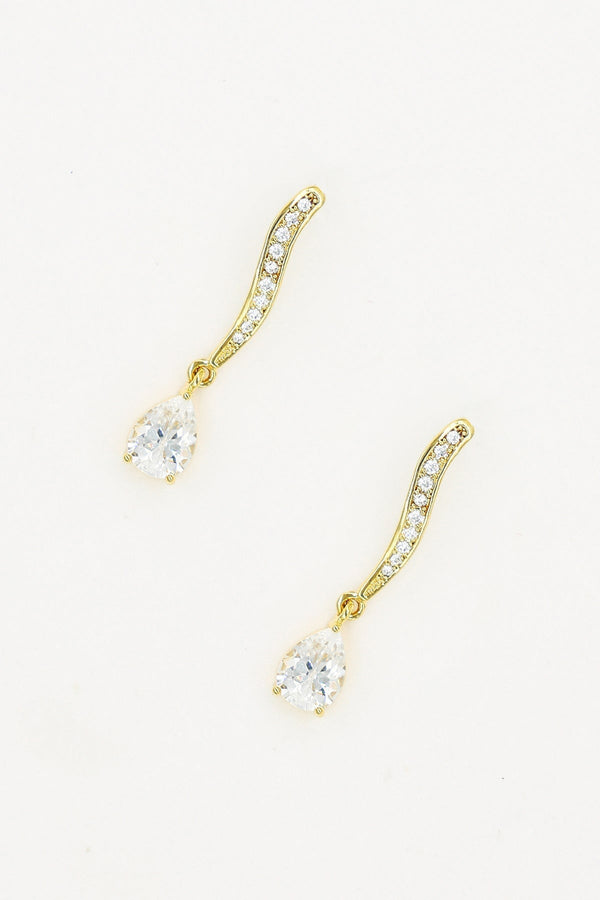 Carraig Donn Long Diamante Drop Earrings