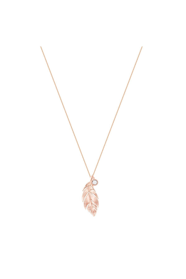 Carraig Donn Long Feather Pendant With Grey Charm
