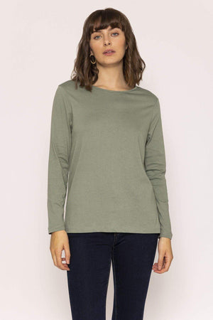 Carraig Donn Long Sleeve Basic Tee in Khaki
