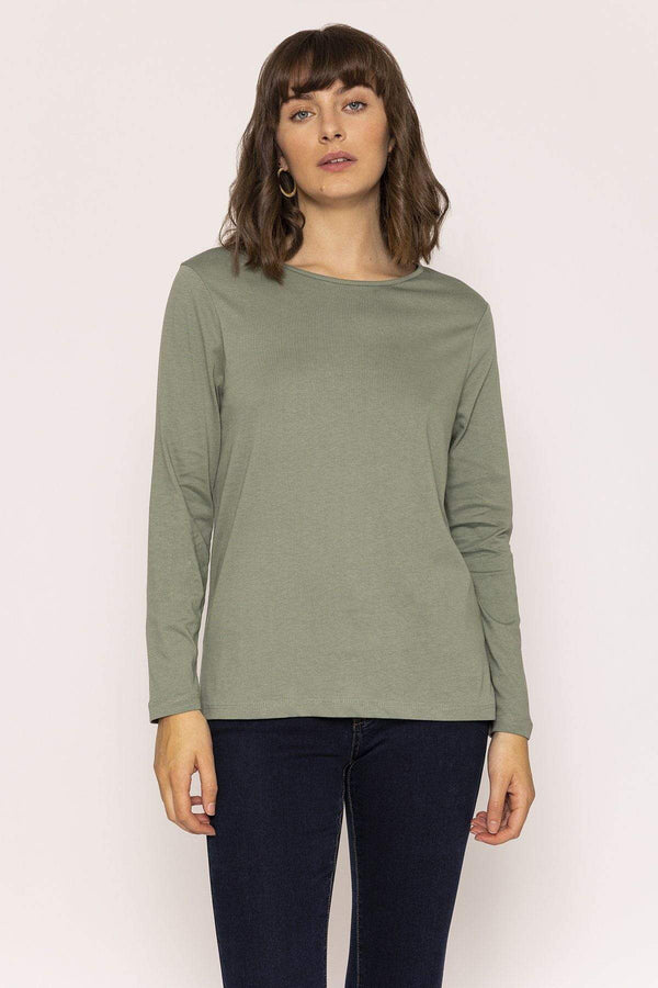 Carraig Donn Long Sleeve Basic Tee in Khaki