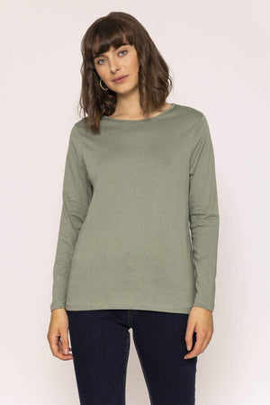Carraig Donn Long Sleeve Basic Tee in Khaki