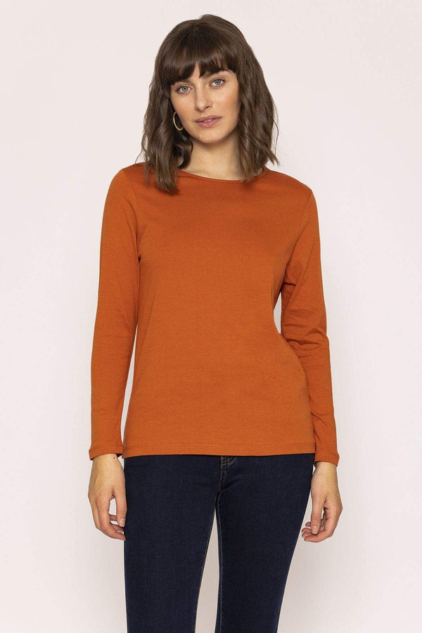 Carraig Donn Long Sleeve Basic Tee in Rust