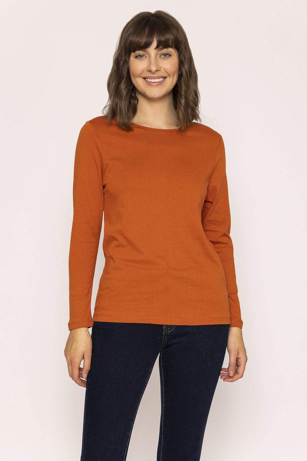 Carraig Donn Long Sleeve Basic Tee in Rust