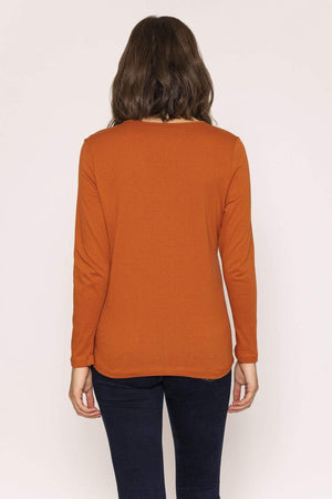 Carraig Donn Long Sleeve Basic Tee in Rust