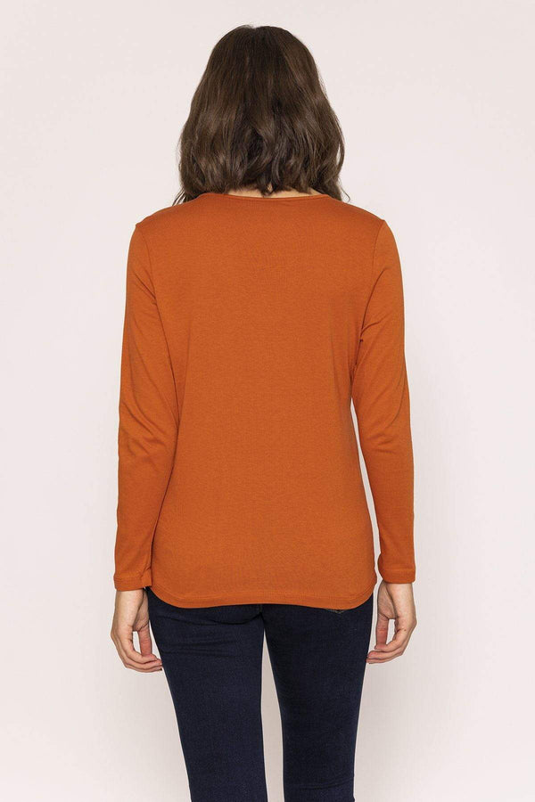 Carraig Donn Long Sleeve Basic Tee in Rust