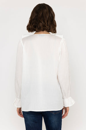 Carraig Donn Long Sleeve Ruffle Blouse in Ivory