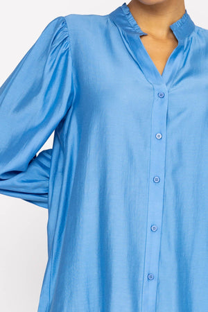 Carraig Donn Long Sleeve Spring Blouse in Blue