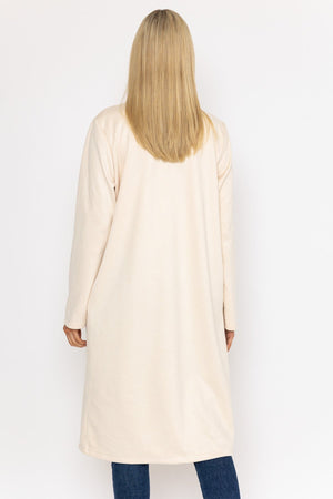 Carraig Donn Long Suede Coat in Beige