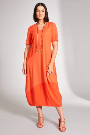 Carraig Donn Long Two Tone Dress in Orange
