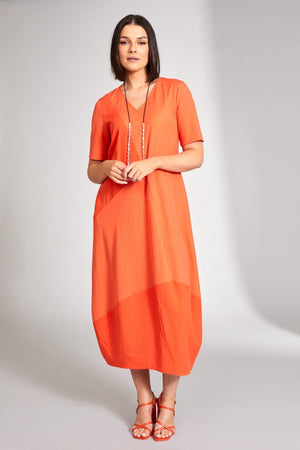 Carraig Donn Long Two Tone Dress in Orange