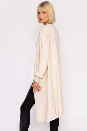 Carraig Donn Longline Cardigan in Beige