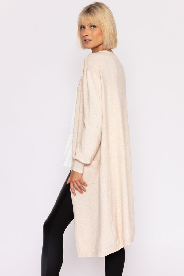 Carraig Donn Longline Cardigan in Beige