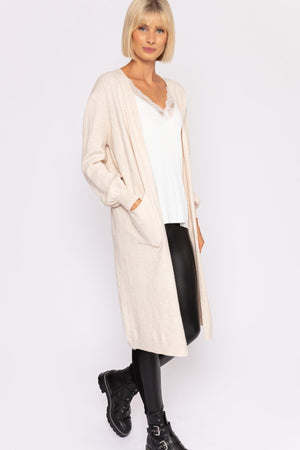 Carraig Donn Longline Cardigan in Beige