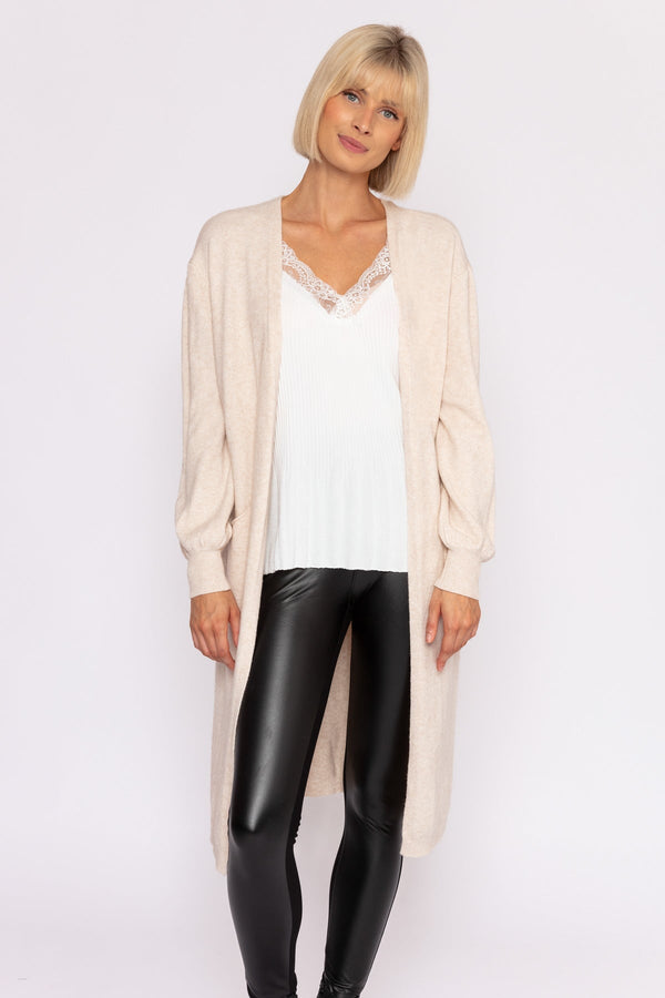 Carraig Donn Longline Cardigan in Beige