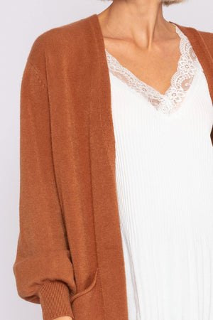 Carraig Donn Longline Cardigan in Brown