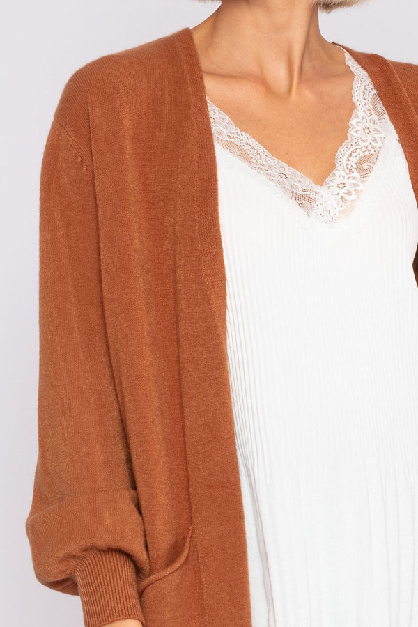 Carraig Donn Longline Cardigan in Brown