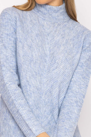 Carraig Donn Longline High Neck Knit in Blue