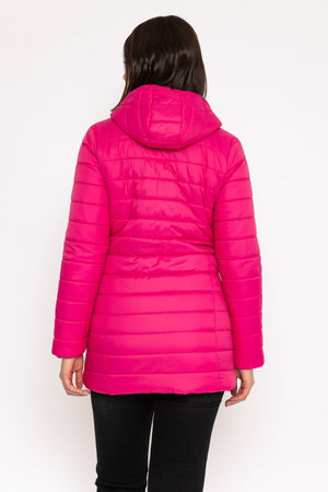Carraig Donn Longline Puffa Coat in Pink