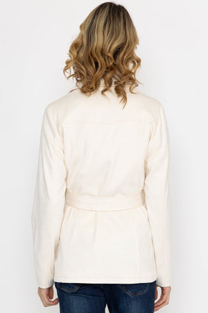 Carraig Donn Longline Suede Biker in Ecru