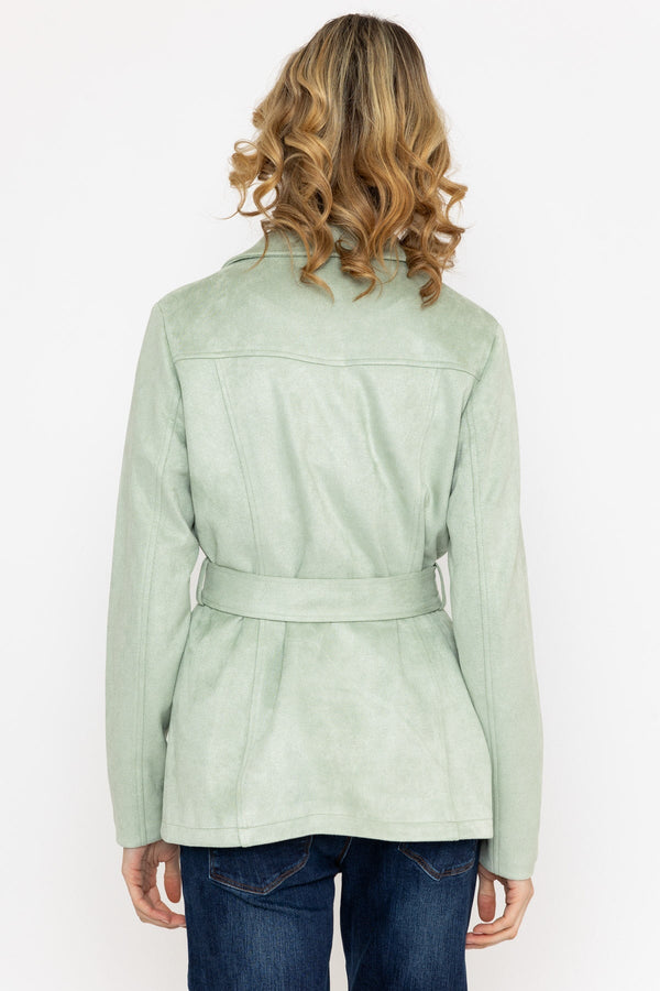 Carraig Donn Longline Suede Biker in Sage