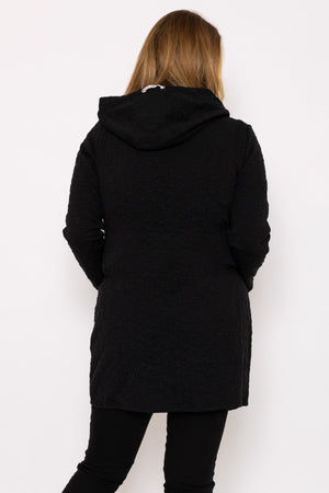 Carraig Donn Longline Zip Jacquard Jacket in Navy