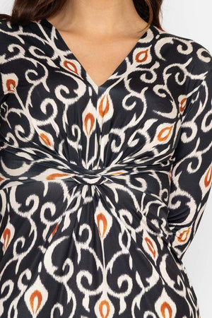 Carraig Donn Louisa Midi Dress in Black Print